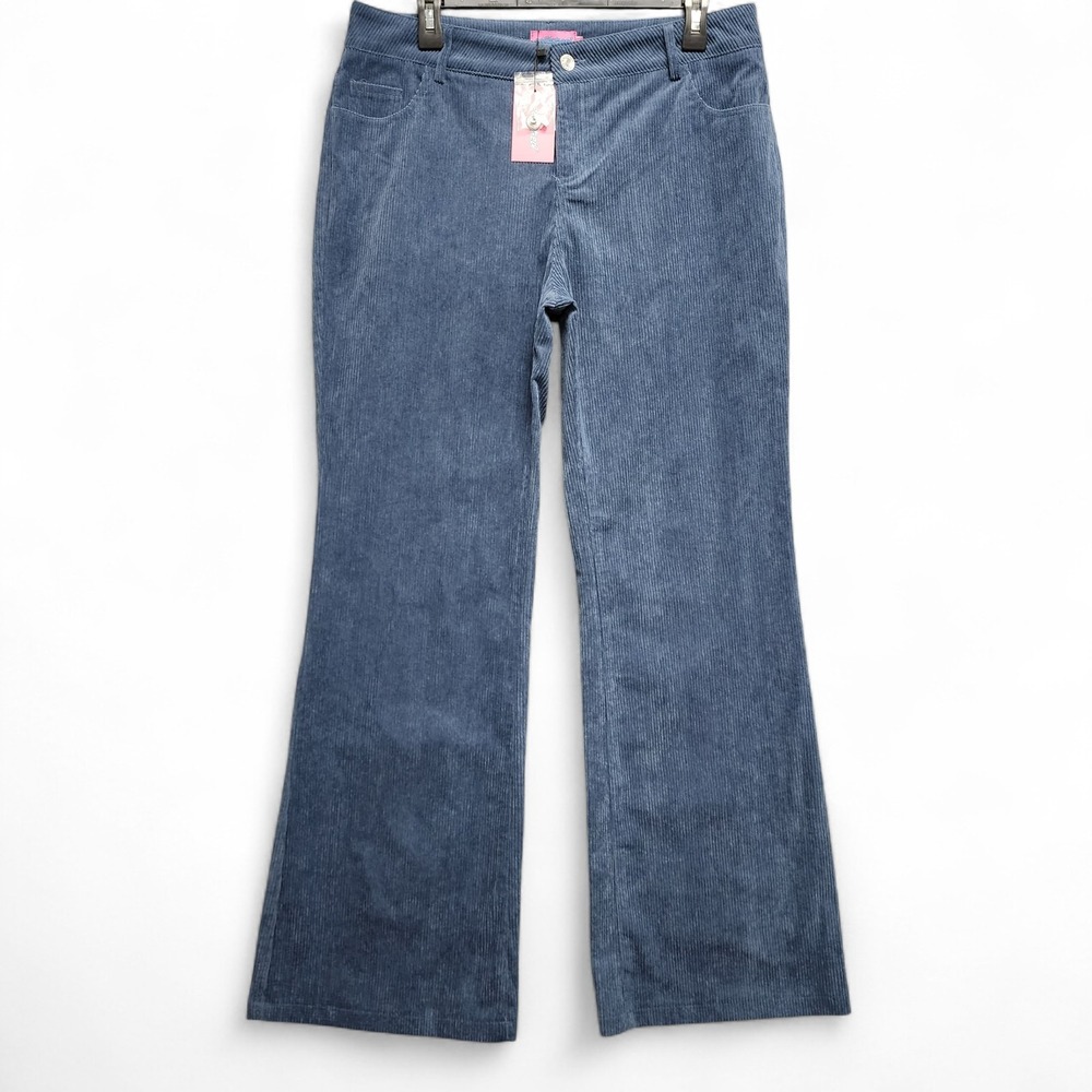 Edikted‎ Corduroy Pants Womens Large Blue Bootcut Preppy Boho Y2K NEW w/ Tag
